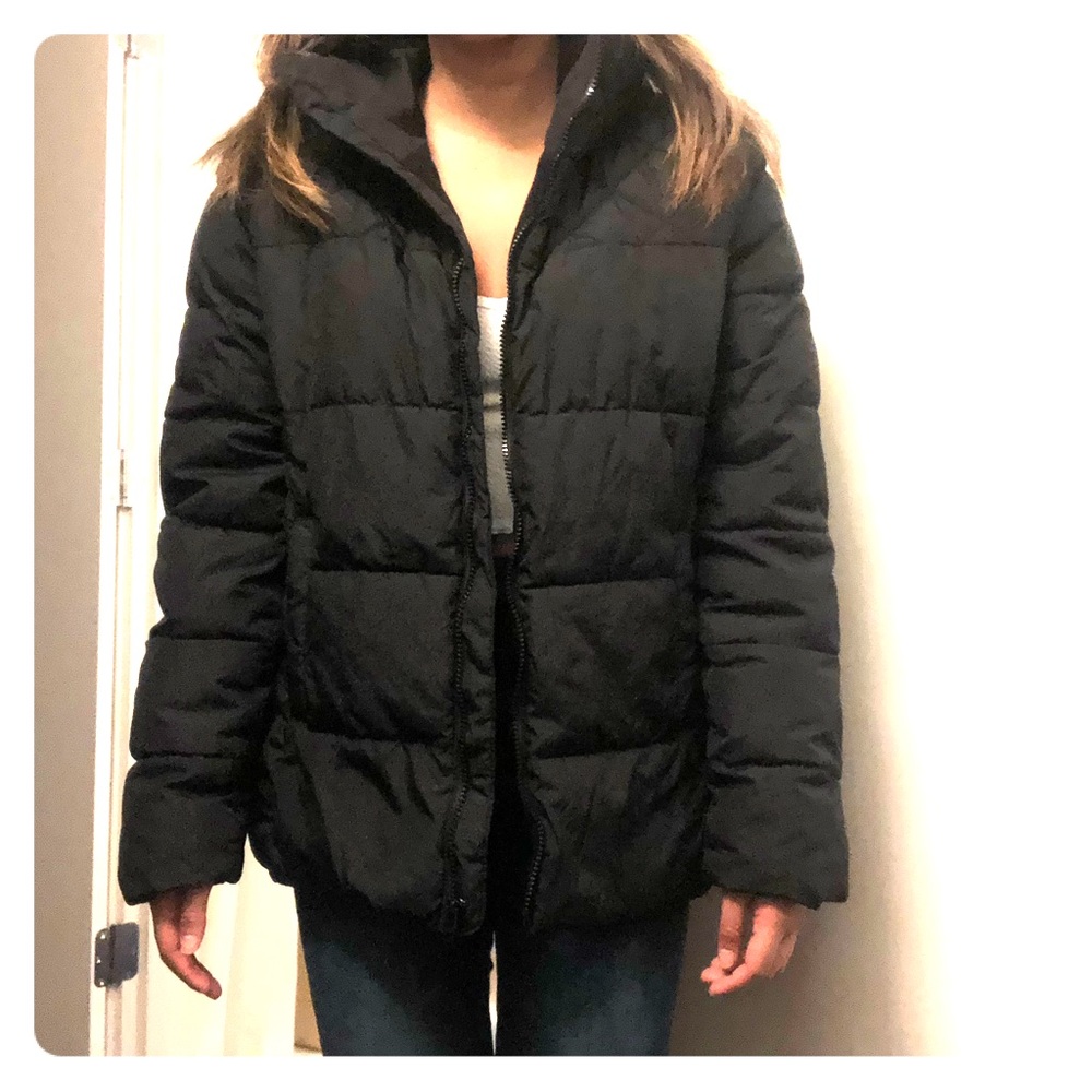 Black puffer jacket